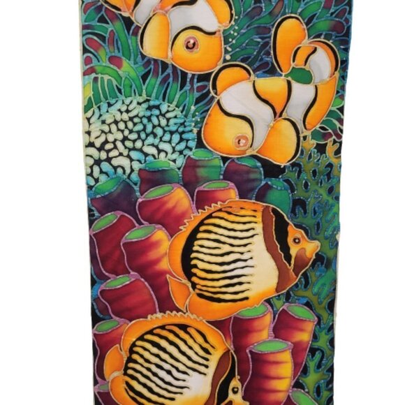 Original Batik Art Hand Painted Wall Hanging Art Décor  44" x 12" - Picture 5 of 8